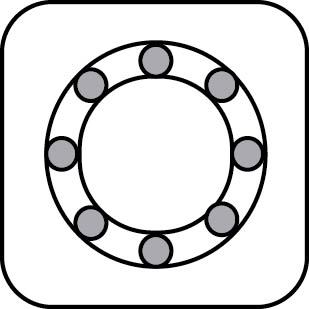 simbolo del cuscinetto guida